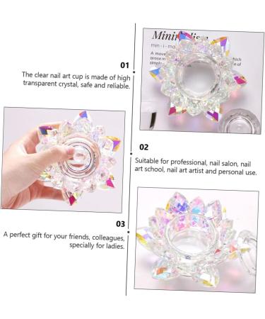 Housoutil Nail Art Crystal Cup Pen Cup Nail Art Powder Dish Esmalte De U as En Gel Transparent Gel Nail Polish Pitcher Glass Travel High Transparent Crystal Manicure Glass Nails - Buy Online on GoSupps.com