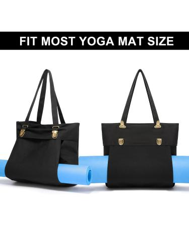KUAK Yoga Mat Bag - Adjustable Yoga Mat Carrier Canvas Tote for Women Workout Pilates - Black - Buy Online on GoSupps.com