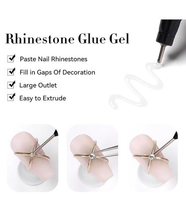 Nail Gem Glue - 10 ml Nail Art Glue Rhingestone Glue | 3D Design Accessories Strong Adhesive Nail Art Rhinestone Nail Gel - Buy Online on GoSupps.com