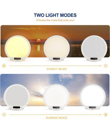 JUXLamp Light Therapy Wake up Light 10000lux UV-Free Sun Lamp with Bio-Clock Adjustment & Ambient Sounds - Buy Online on GoSupps.com