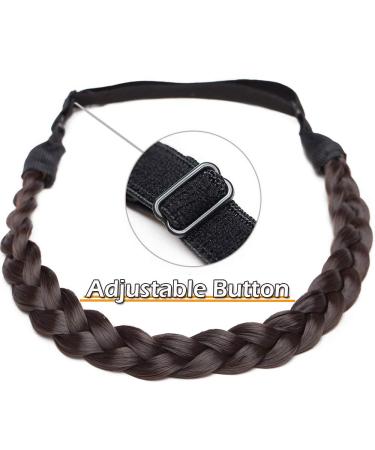 Silk-Co Women s Dark Brown 3-Strand Braided Hair Band - Vintage Elastic Headband for Weddings & Hair Braids - 1.5cm Wide Hair Extensions - Buy Online on GoSupps.com