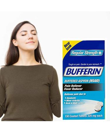 Bufferin Buffered Aspirin Tablets 130 ct (Pack of 3) - Pain Reliever/Fever Reducer - Buy Online on GoSupps.com