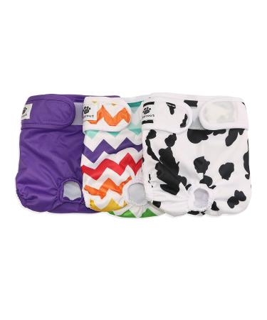 Hisprout Female Dog Diaper Reusable Washable Durable Dog Diapers Pants Colorful Union MM Colorful Union