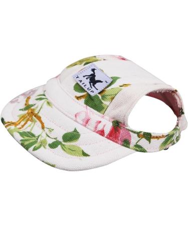 Harikaji Dog Sunscreen Baseball Cap with Ear Holes and Chin Strap for Small, Medium and Large Dogs - Flower Design (Size L) - Buy Online on GoSupps.com