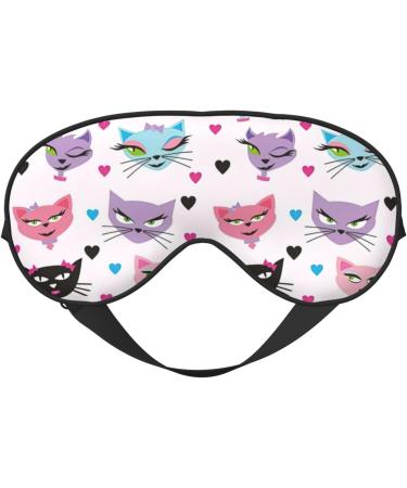 Cartoon Cat Print Soft Eye Mask for Sleep | Comfortable Sleep Mask for Travel Perfect for Men & Women - Buy Online on GoSupps.com