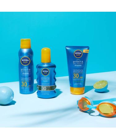 Nivea Sun Protect & Dry Touch Gel Creme LSF 30 - Transparent Sunscreen Tube (175 ml) | Non-Greasy UVA/UVB Protection for All Skin Types - Buy Online on GoSupps.com