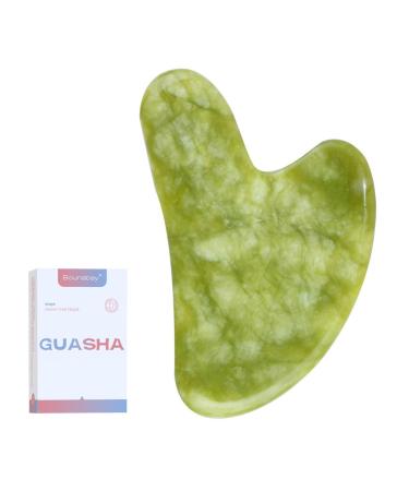 Bounabay Gua Sha Stone Jade Face Massage Stone Facial Massage For Eye Puffiness Skin Tightening of Face Anti-Aging Green