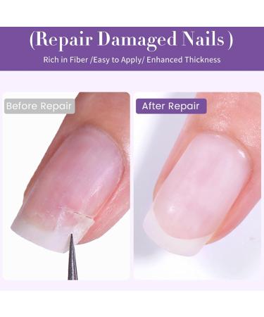 Strengthening Fiber Repair Gel 7ml X 3 Base Gel For Fiber Strength | Broken Nail Filler Repair For Outdoor Improvement Dry Care - Buy Online on GoSupps.com