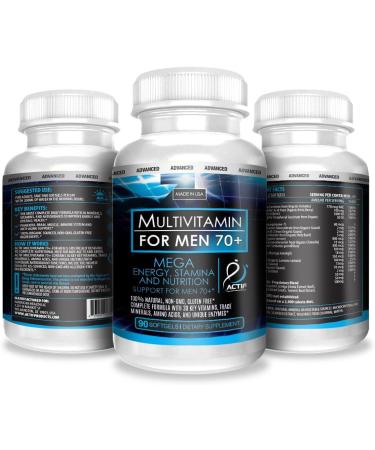 ACTIF Multivitamin for Men Age 70+ with 30 Advanced Factors Non GMO Made in USA 90 Count - Buy Online on GoSupps.com