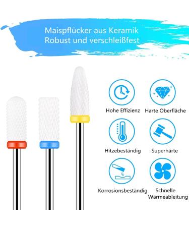 LATRAT 7 Pieces Ceramic Nail Cutter Bits Nail Cutter Bit Grinding Body Set Nail Drill Tools for Manicure Pedicure Home Use Great Gift - Buy Online on GoSupps.com