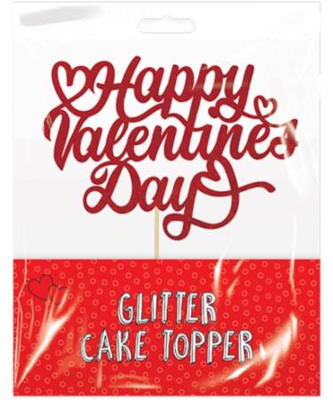 Cake Topper Valentine's Day Cupcake Toppers Cake Decorations Glitter Cake Topper Love Heart Cake Decoration for Wedding Love Valentine Party Supplies - Buy Online on GoSupps.com