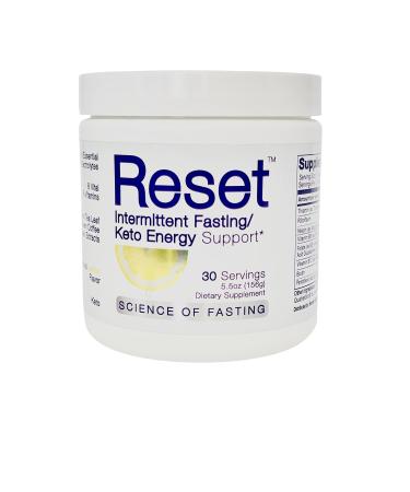 RESET Optimized Fasting Energy, 6 High Grade Electrolytes, Himalayan Pink Salt, 8 B-Complex Vitamins, 72 Trace Minerals, Green Tea Leaf Extract, Green Coffee Bean Extract, Pro Keto Lemon 30 Servings (Pack of 1)