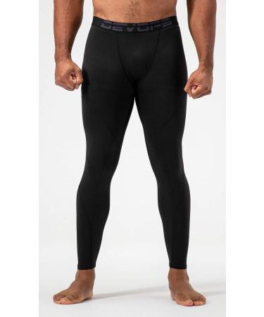 DEVOPS Men's Thermal Compression Pants - 2 or 3 Pack Athletic Leggings Base Layer Bottoms (Small) - Non-pocket, Black - Buy Online on GoSupps.com