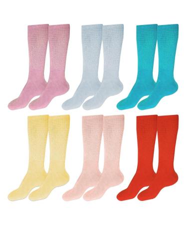 Diamond Star Diabetic Socks Non-Binding Circulatory Cushion Cotton Crew & Anke Diabetic Socks for Women 9-11 Crew-assorted