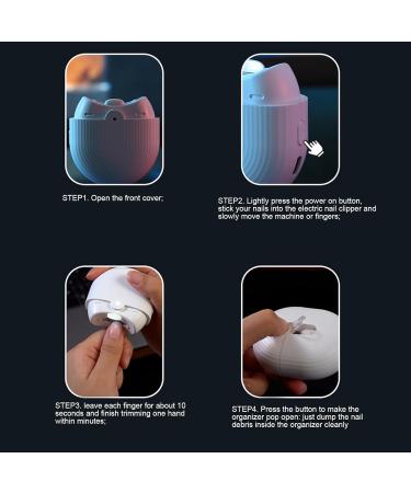 Electric Nail Clipper - Automatic Compact Nail Trimming | Rechargeable Safety Fingernail Scraps Trimmer | Hygienic Electric Nail Cutter | Safe Electric Manicure Tool for Kids and Adults White - Buy Online on GoSupps.com
