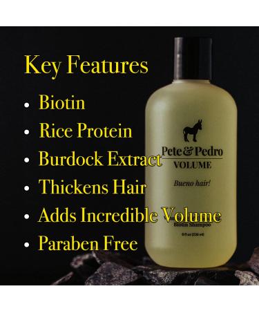Pete & Pedro VOLUME - Volumizing & Thickening Biotin Hair Strengthening Men's Shampoo | As Seen on Shark Tank  8.5 oz. c) Volume Biotin Shampoo - Buy Online on GoSupps.com