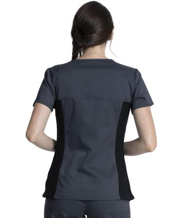 Women's Workwear Revolution V-Neck Scrubs | Soft Stretch Knit Sides | Medium Pewter - Buy Online on GoSupps.com