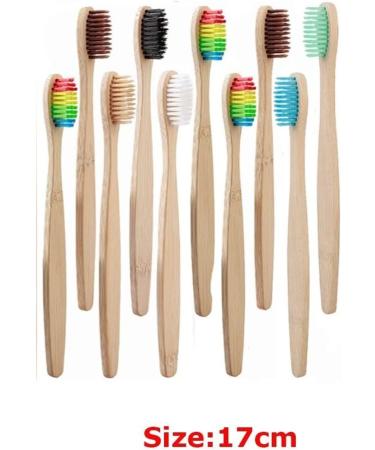 Suicra Natural Toothbrushes 10-Pack | Eco-Friendly Wooden Toothbrushes with Soft Bristles for Gentle Oral Care - Buy Online on GoSupps.com