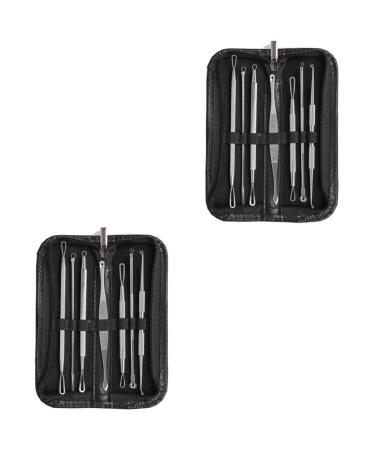 HAPINARY 14 Pcs Extractor Tools Blackhead Extractor Blackhead Removal Tool Comedone Extractor Silver