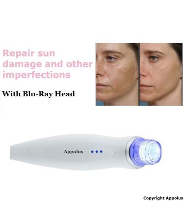 Appolus Premium Diamond Microdermabrasion Machine for Flawless Skin - 2 Diamond Tips - 5 Heads - Blackhead Blemish Remover - Pore Minimizer - Wrinkle Reduction - Sagging Skin Treatment - Silver - Buy Online on GoSupps.com