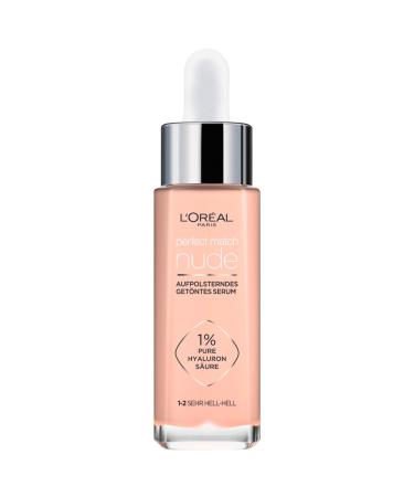 L'Or al Paris tinted serum nourishing liquid foundation with hyaluronic acid Perfect Match Tinted Serum No. 1-2 very light-light 1 x 30 ml 30 ml (1 Pack) 1-2 very light-hell