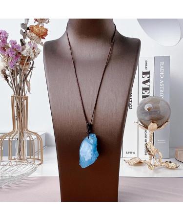 raw Crystals Stones Aquamarine Quartz pendent for Souvenir Gift 1pc Natural Luster - Buy Online on GoSupps.com