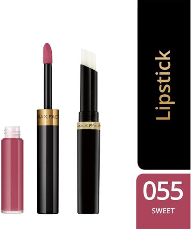  Max Factor Max Factor Lipfinity Lip Colour Long Lasting Lipstick 2-in-1 with Gloss Finish Liquid Lipstick & Moisturizing Balm for Soft and Shiny Lips - 055 Sweet 2ml + 2g - Buy Online on GoSupps.com