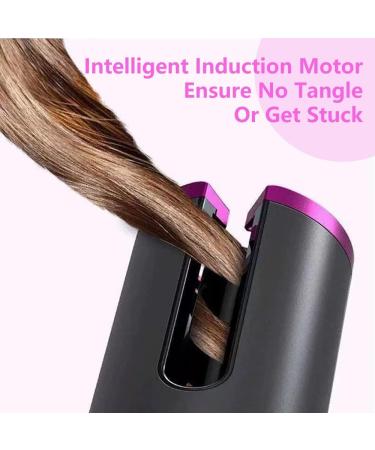 Automatic Curling Iron - Cordless Auto Hair Curler Ceramic Rotating Wand with 6 Temps & Timers - Fast Heating Portable & Rechargeable in Rose Gold - Buy Online on GoSupps.com