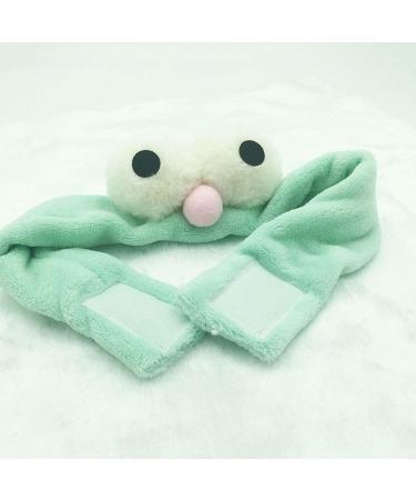 Soft Plush Hairband with Big Eyes - Mint Green Headband for Face Washing & Makeup | International Shipping Available - Buy Online on GoSupps.com