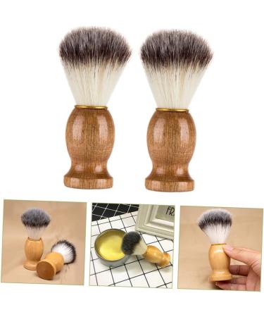 Angoily 4-Piece Stainless Steel Shaving Brush Scrubber Set for Men | Goatee & Beard Grooming Accessories | Wooden Handle & Soft Nylon Wool - Buy Online on GoSupps.com