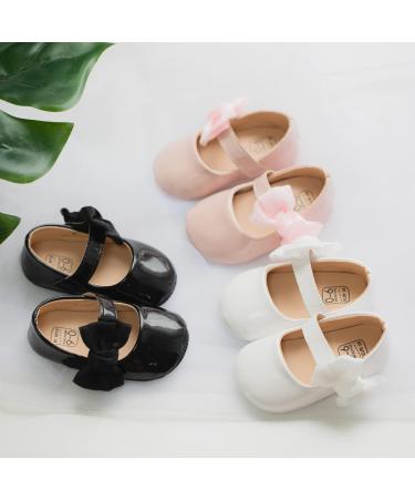 Sonsage Infant Baby Girls Pink Bowknot Mary Jane Shoes 6-12 Months | Soft Anti-Slip Sole Princess First Walking Flats - Buy Online on GoSupps.com