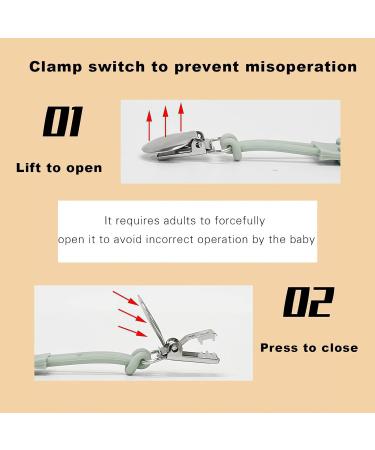 Anximt Baby Pacifier Clip - Silicone Toy Strap & Clip for Car Seats High Chairs Shopping Carts - Gray Multi-Functional Pacifier Chain - Buy Online on GoSupps.com