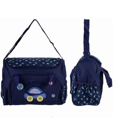 Shop FakeFace Oxford Tissue Cartoon Baby Bag Set - 4 in 1 Diaper Handbag Shoulder Bag & Bottle Holder - Dark Blue - International Shipping - Buy Online on GoSupps.com