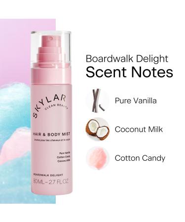 Skylar Boardwalk Delight Hair & Body Mist | Hypoallergenic & Clean Fragrance | Vegan Cruelty Free and Safe For Sensitive Skin | 80 ML 2.7 Fl Oz - Buy Online on GoSupps.com