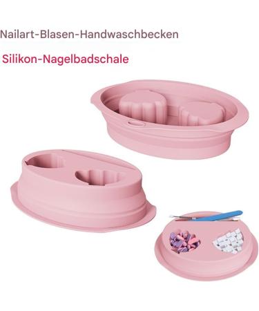 Bol ongles tremper - Bac de manucure pour salon - Bol ergonomique en silicone pour soins des ongles en d placement la maison au spa et au salon Rose - Buy Online on GoSupps.com