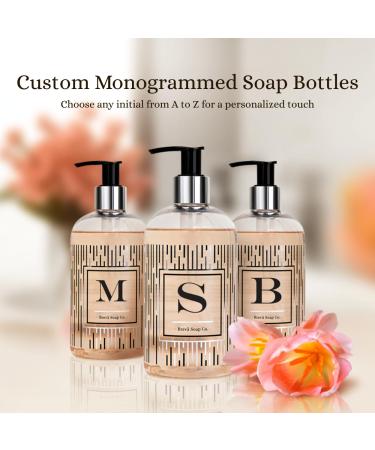 Personalized Monogrammed Liquid Hand Soap - Letter A | Citrus Bloom Scent | Cruelty-Free & Paraben-Free | 12 oz | Ideal for Bathroom Decor - Buy Online on GoSupps.com