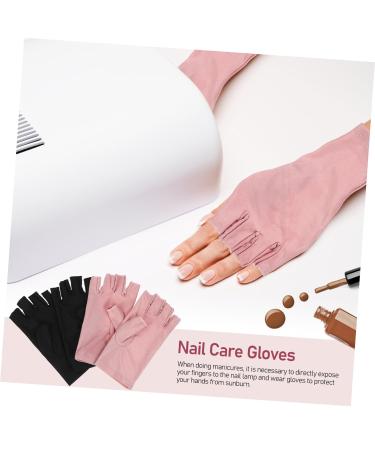 PAMINGONO 2 Pairs UV Gloves Manicure Gloves Nail Gloves Nail Art Accessory UV Rays Gloves Gel Nail Gloves UV Nail Gloves Fingerless Gloves Nail Art Supplies Nail - Buy Online on GoSupps.com