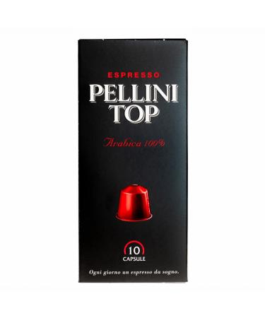 Pellini Café Top 100% Arabica, 120 Nespresso Compatible Coffee Capsules with Intense and Enveloping Aroma and Delicate Roasting, Compostable and Self-Protected, 12 Packs of 10 Capsules