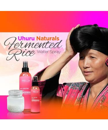 Uhuru Naturals Rice Water Spray - Nature's Protein Treatment (8 oz) - pH Balanced - We have perfected our Fermented Rice Water to a Science for an exact period of time 4 Maximum Benefits 8 Ounce (Pack of 1) - Buy Online on GoSupps.com