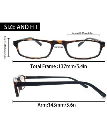 MODFANS Reading Glasses - 4 Pairs Fashion Readers Narrow Frame Spring Hinge for Men Women - 4 Mix Color - 2.0 2.5x - Buy Online on GoSupps.com