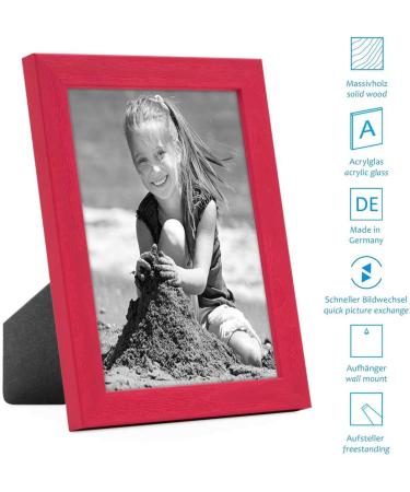 Buy Photolini 13x18 cm Red Picture Frame for Children's Room - Colorful Wooden & Acrylic Glass - Made in Germany - Includes Accessories for Displaying Kids' Pictures - Buy Online on GoSupps.com