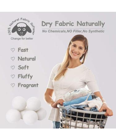 Budieggs Organic XL Wool Dryer Balls 6-Pack - Chemical-Free Fabric Softener for 1000+ Loads - Hypoallergenic & Baby Safe - Reduce Wrinkles Naturally - White - Buy Online on GoSupps.com