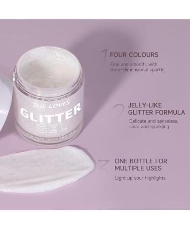 Body Glitter Gel - 4 Color Sparkling Sequins - Long Lasting Glue-Free Face Hair & Body Makeup for Festivals Weddings & Halloween - Buy Online on GoSupps.com