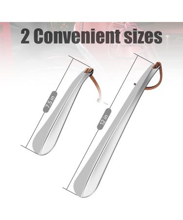 OneKoo Stainless Steel Shoe Horn Set - Long and Short Metal Shoe Horns for Men, Women, Kids, Seniors - Portable Travel Shoe Helper - Buy Online on GoSupps.com