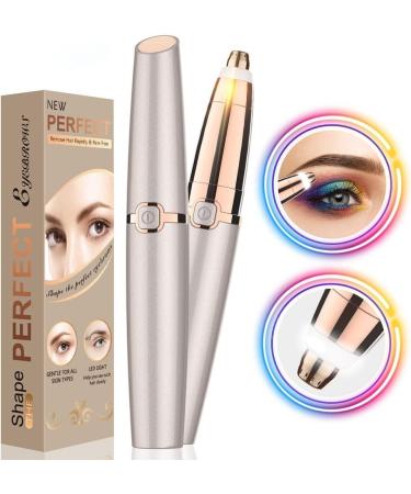 Eyebrows trimmer ladies electrical eyebrow razor: epilator eyebrows for women painless and precisions eyebrow trimmer for woman rose gold