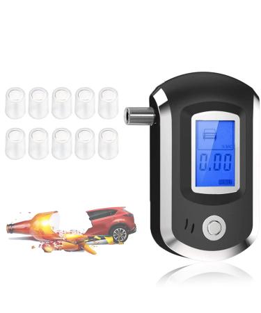 Breathalyzer Professional-Grade Accuracy Breathalyzer to Tester with 10 Mouthpieces  Portable Breathalyzer Alcohol Tester for Drivers Or Home Use. with LCD display and audible alarm