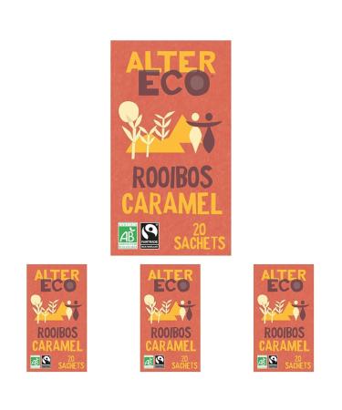 ALTER ECO - Infusion Rooibos Caramel - Infusion Bio & Equitable - Sans Th ine - Bo te de 20 Sachets (Lot de 4)