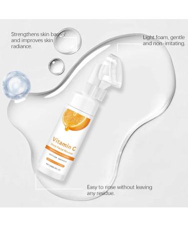 YUNFAX Vitamin C Deep Facial Mousse whitening & moisturizing facial cleanser with hyaluronic acid and aloe vera gentle foaming cleanser for deep cleansing skin radiance and barrier strength 150 ml 2 2 pieces - Buy Online on GoSupps.com