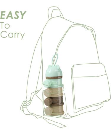 LAPONO Milk Powder Dispenser - Portable 4 Layer Baby Storage Container 240ml BPA Free - Non-Spill Snack/Grain/Food/Fruit Box for Infant Toddler - Green - Buy Online on GoSupps.com