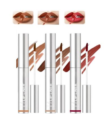 Pakivs 3 Pack Removable Lip Liner - Peel-Off Pencil Tattoo - Long Lasting - Waterproof Matte Lip Pencil - With Hyaluronic Acid and Vitamin E - For Women